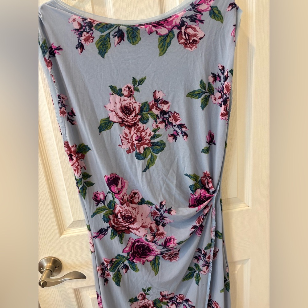 Free People Floral Print Sheer Long Dress